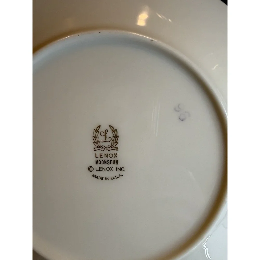 Lenox Moonspun Bread Butter Plates Set of 6 Platinum Floral 6 3/8